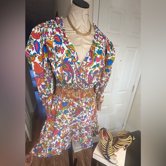 House of Harlow 1960: Nicole Richie Ruffle Balloon Sleeve Dress-NWOT - Picture 7 of 9